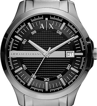Armani Exchange Hampton AX2103 Men's Chronograph Watch – Black Dial with Silver-Tone Stainless Steel Strap