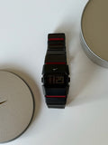 Nike D-Line Matte Black Digital Watch with Red Accents | Retro Y2K Sports Watch | Unisex Streetwear Timepiece