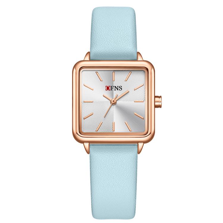 SANDA 1316 Ladies 3ATM Waterproof Alloy Case Quartz Watch, Leather-Black, Leather-Pink, Leather-Grey, Leather-Blue, Leather-White, Leather-Red