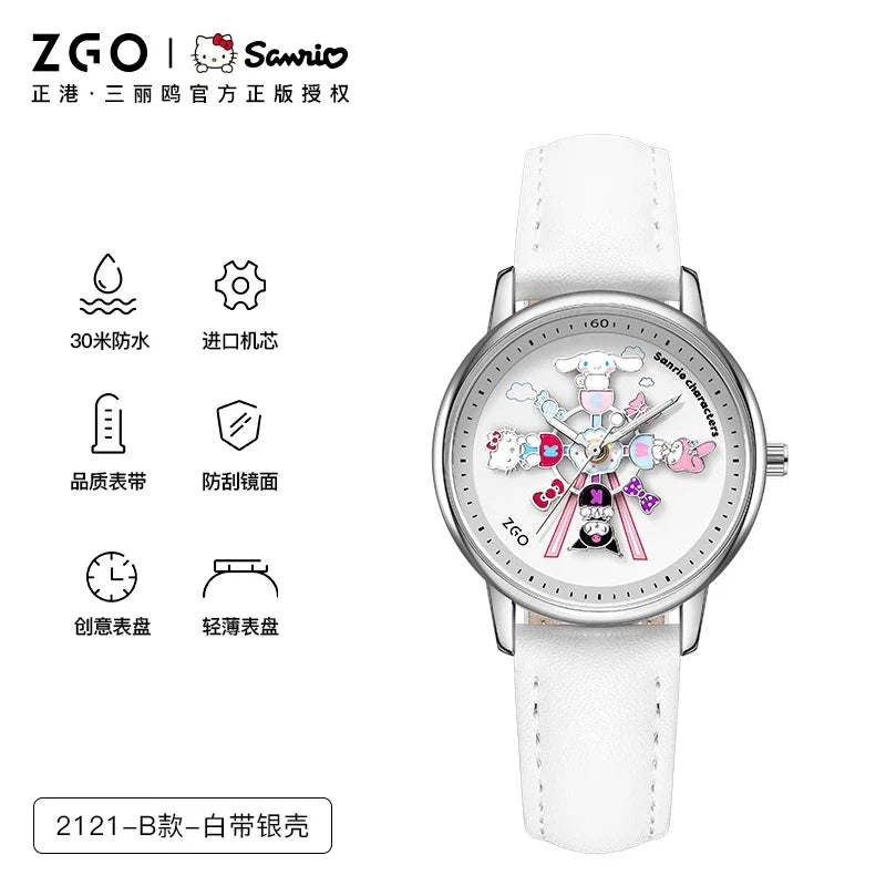 ZGO X Sanrio Watch Clock Fashion Quartz Watch Rotate The Dial