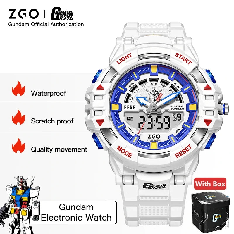 ZGO X Gundam Kids Watch Mechanical Waterproof Sports Electronic Digital Watches For Middle School Student Teenage Boys