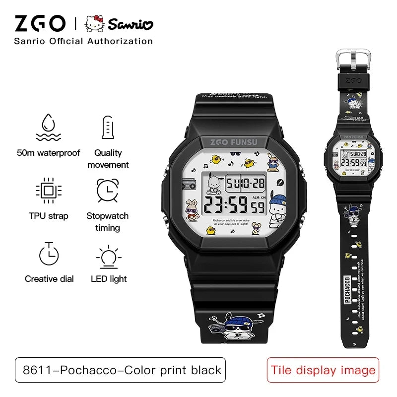 ZGO x Sanrio Hello Kitty Women's Watches Electronic Watch Sports Wristwatch Waterproof