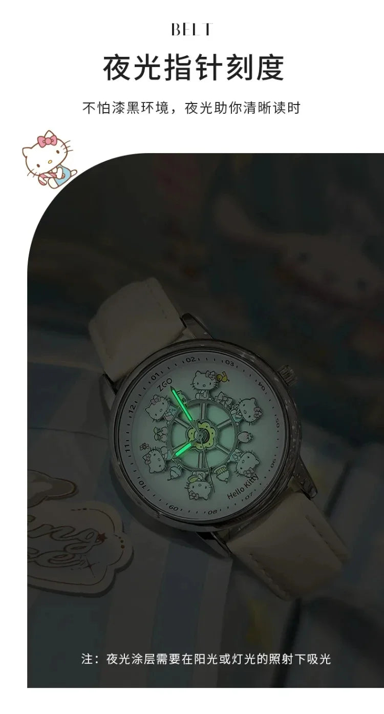 ZGO X Sanrio Watch Clock Fashion Quartz Watch Rotate The Dial