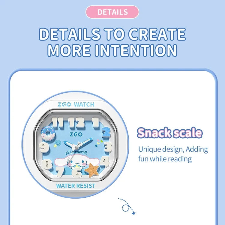 ZGO x Cinnamoroll watch for kids girl waterproof Sports Small square Watch gift 357