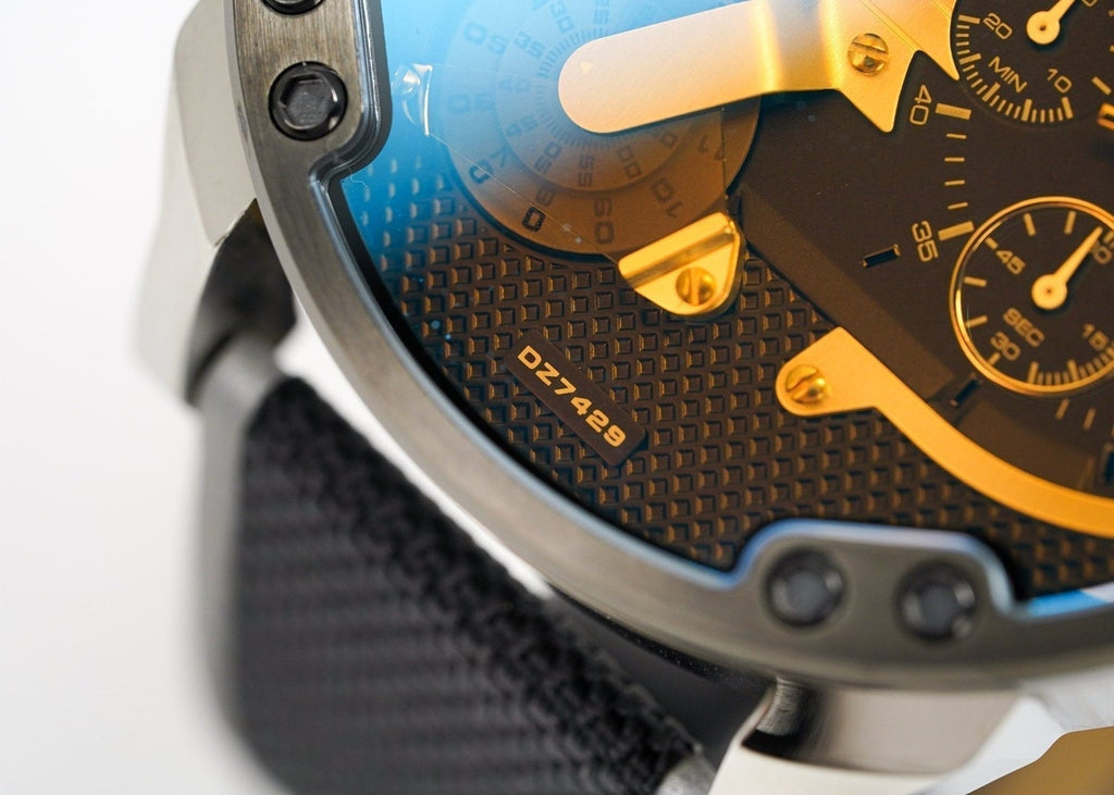 Diesel DZ7429 Mr. Daddy 2.0 Chronograph Men's Watch – Black Dial & Grey Nylon Strap