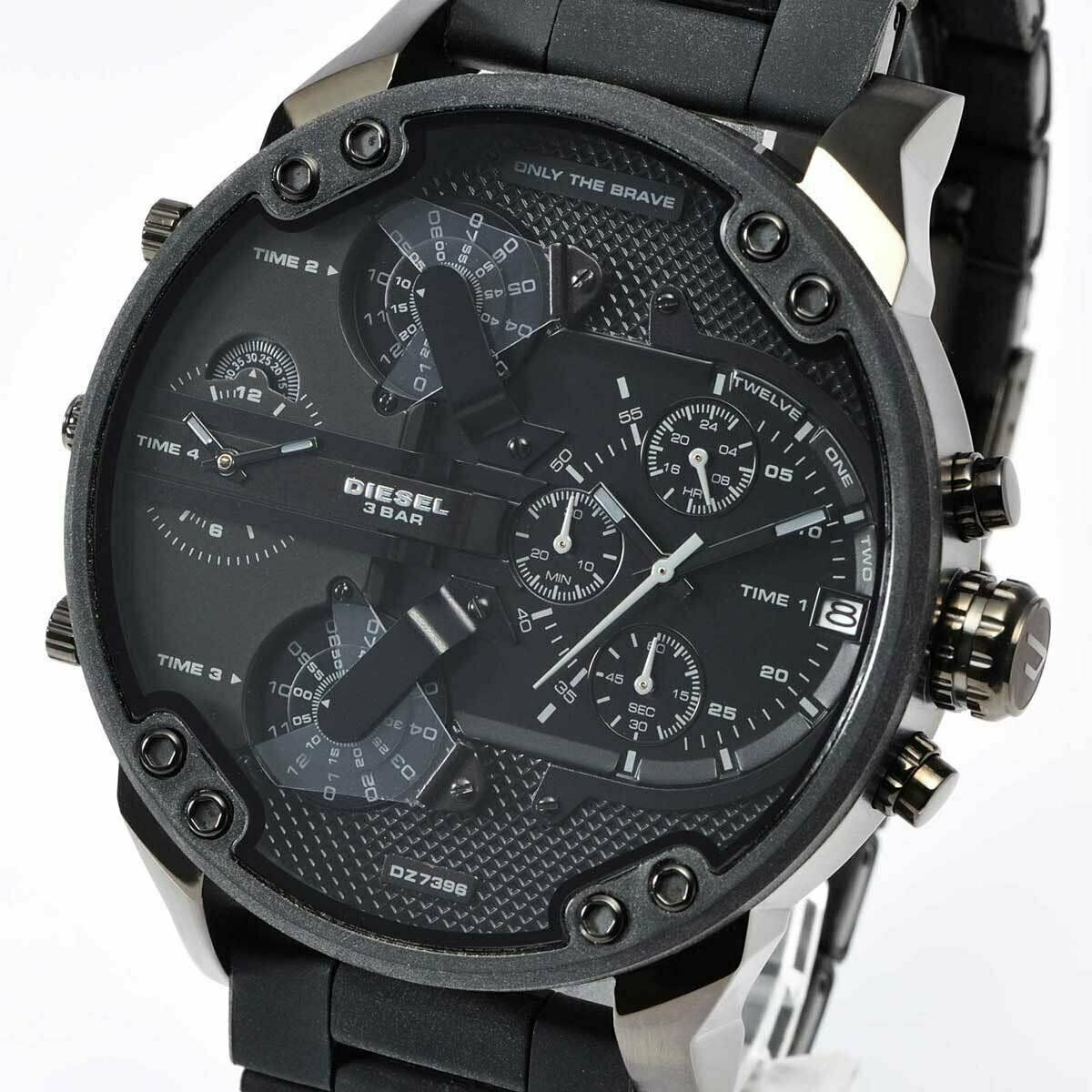 Diesel DZ7396 Mr. Daddy 2.0 Chronograph Men's Watch – Black Dial & Black Stainless Steel Strap