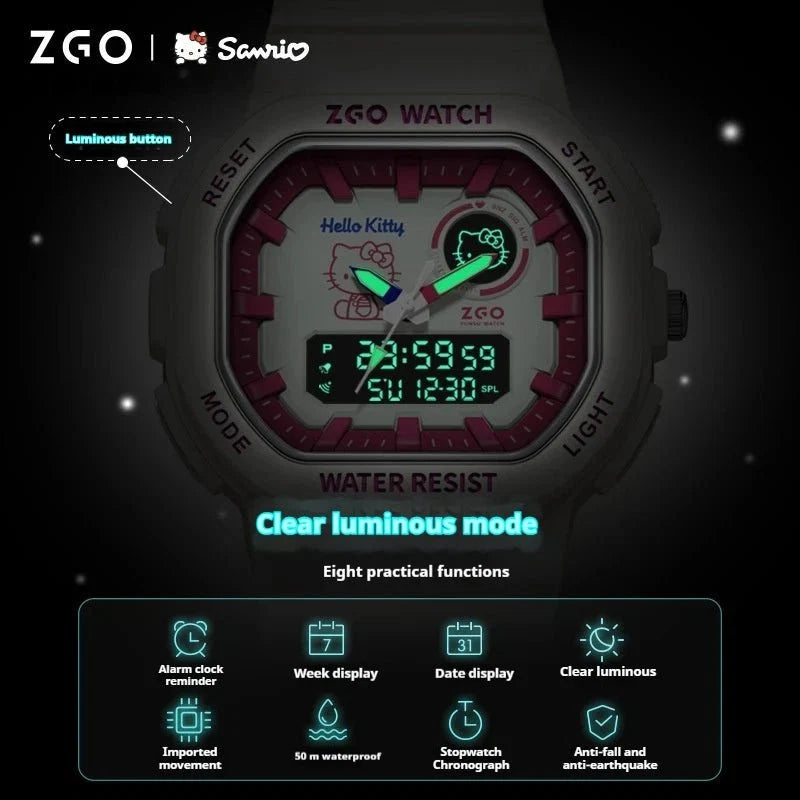 Sanrio Original ZGO Waterproof Drop Resistant Electronic Watch